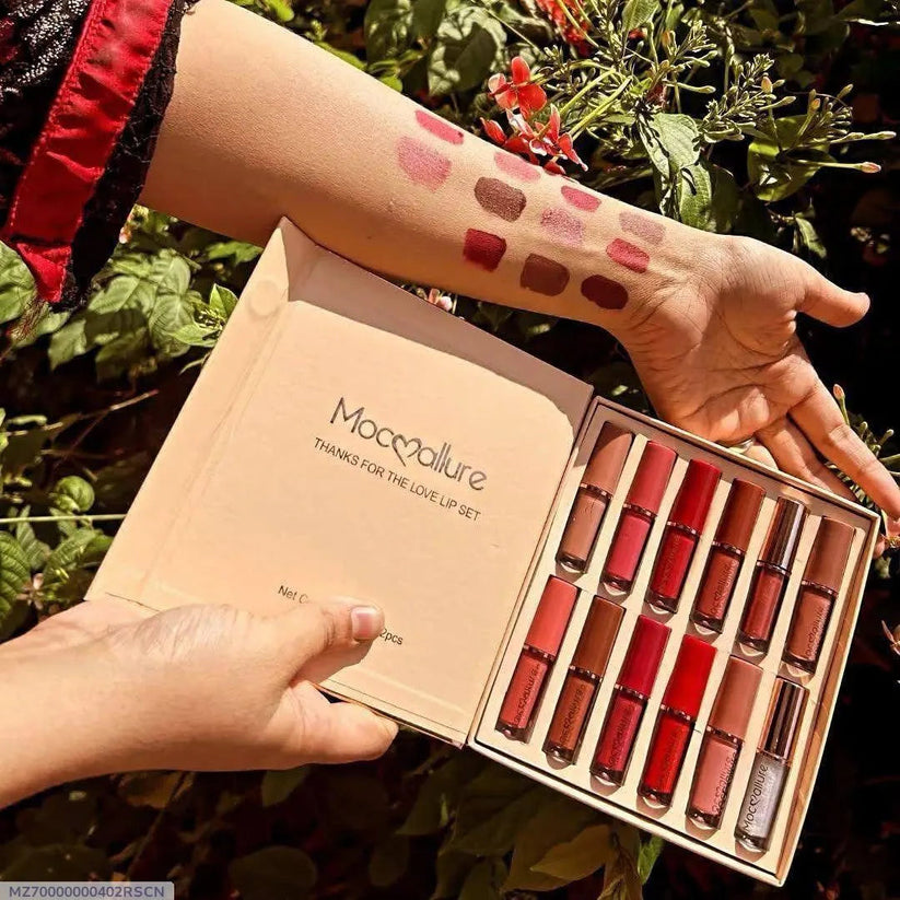 Mocallure 12-Piece Velvet Lip Collection | Rich Pigment Liquid Lipsticks
