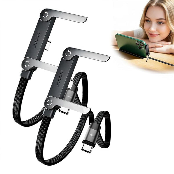 2-in-1 USB-C 240W Fast Charging Cable with Stand
