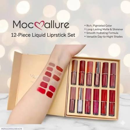 Mocallure 12-Piece Velvet Lip Collection | Rich Pigment Liquid Lipsticks