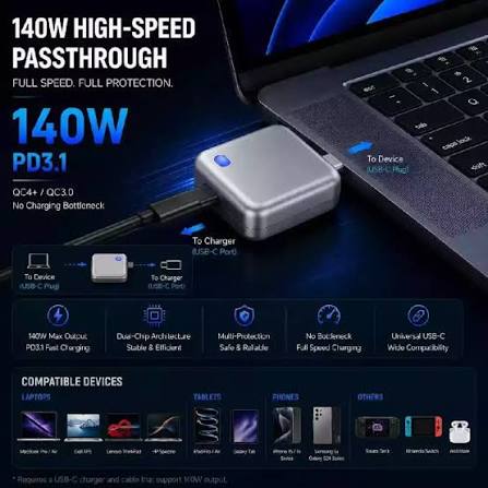 PopGuard 140W Automatic Charging Disconnector | Smart Power Cut-Off Protection Device